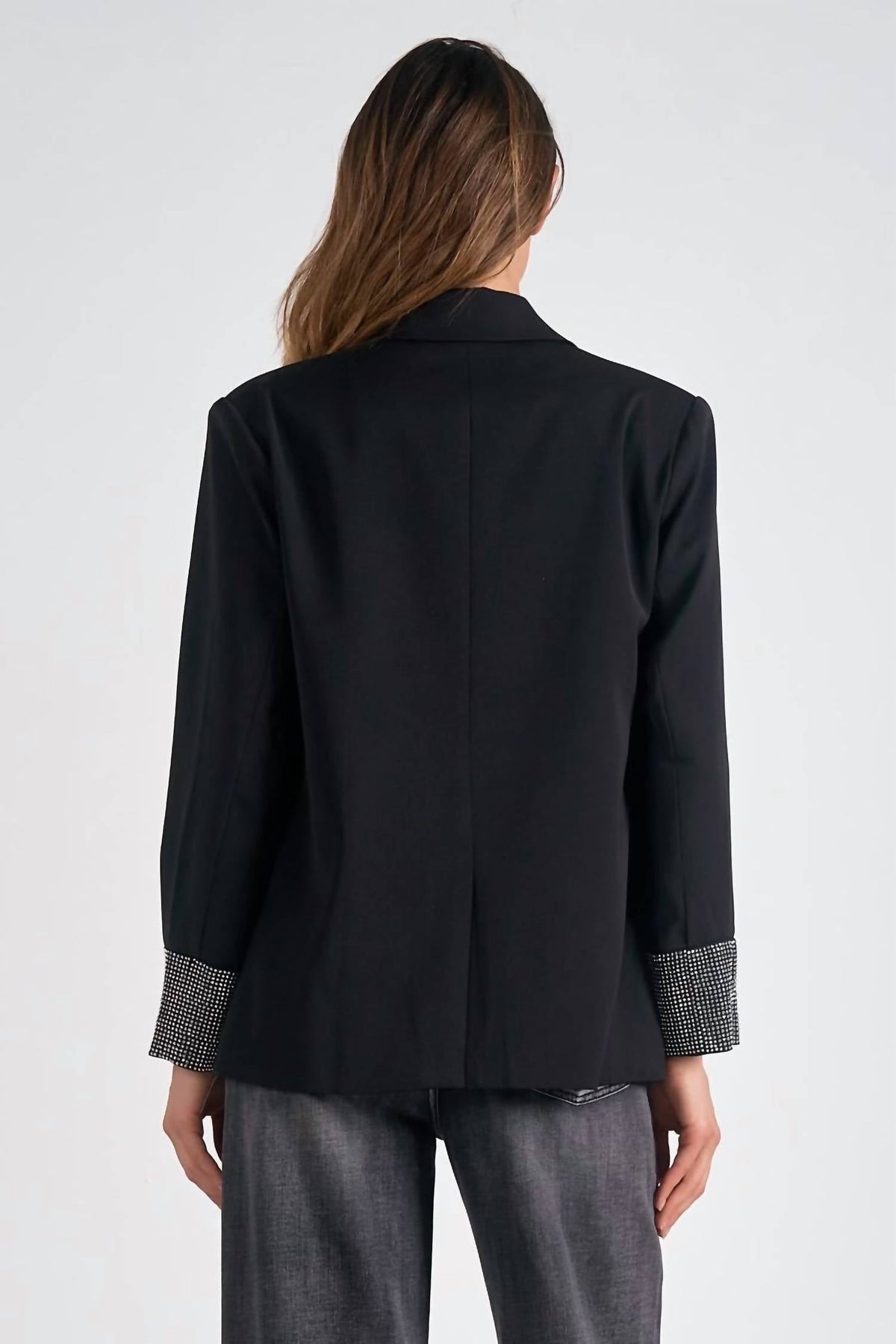 Elan - Rhinestone Cuff Blazer