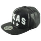 Top Level Texas State Black White Flat Bill Leather Adult Stars Snapback Hat Cap