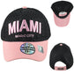 Ace Cap Miami Magic City Florida State Black Pink Curved Bill Adjustable Hat Cap