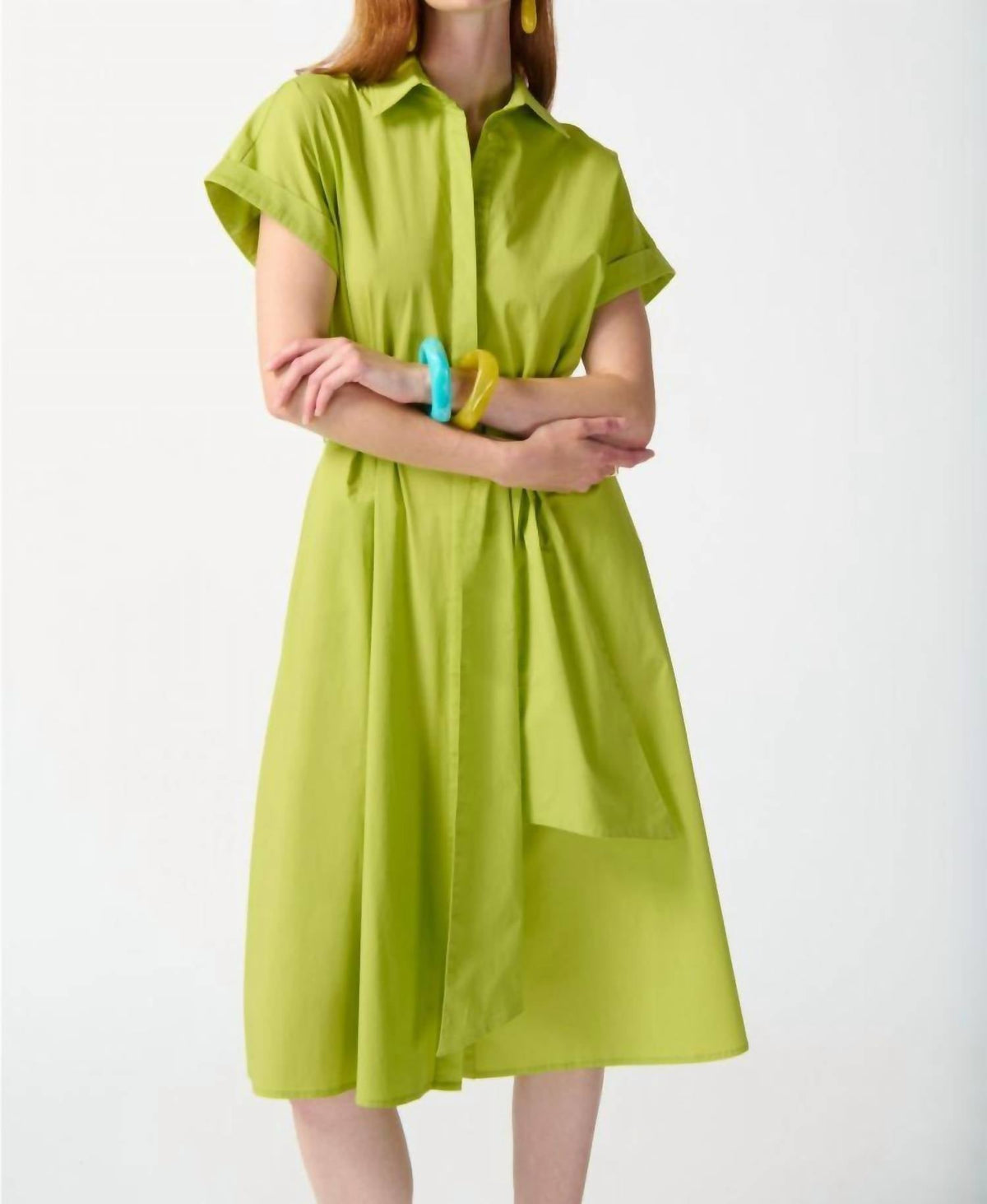 Joseph Ribkoff - Collared Short Sleeve Fit & Flare Shirt Dress