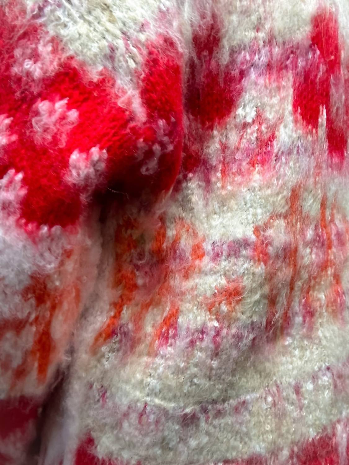 &Merci - Oversized Fuzzy Floral Cardigan