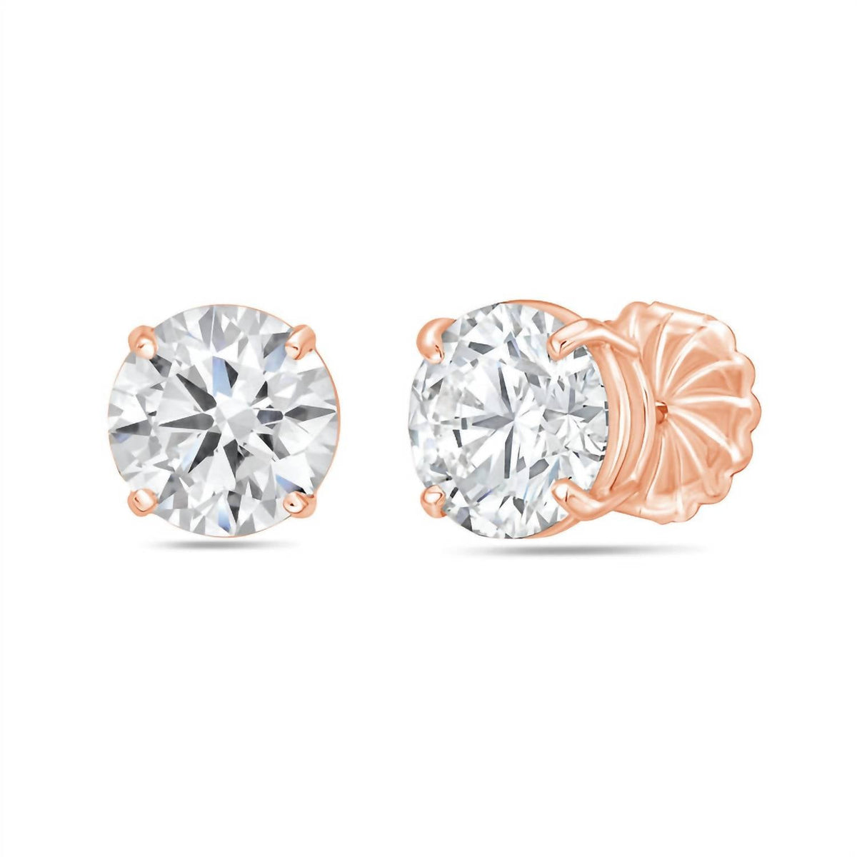 Diana M Jewels - 6.00 Cts Round Lab Grown Stud Earrings