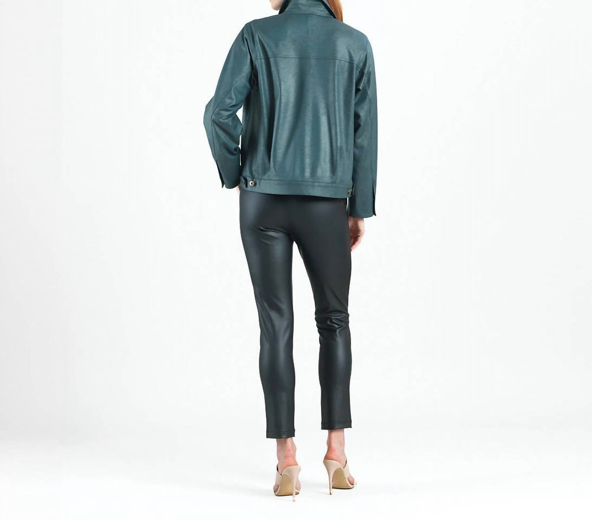 Clara Sunwoo - Liquid Leather Button Front Jacket