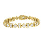 14K Yellow Gold 7.50 Cttw Princess and Baguette Diamond Geometric Link Bracelet