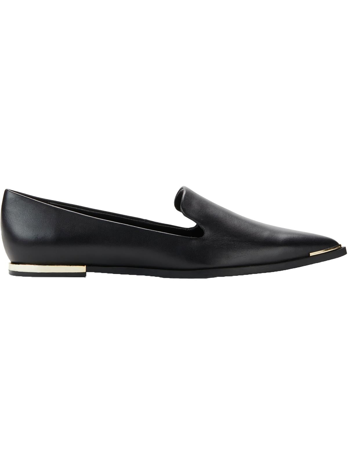 DKNY Women's Lona Flats Leather Dress Black Size 6 M