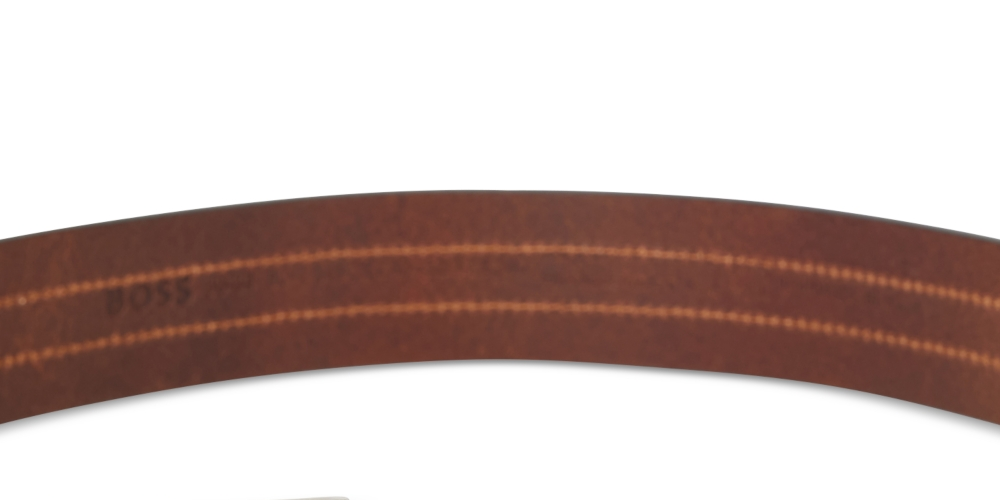 BOSS Men's Stitch Leather Belt Brown Size 34