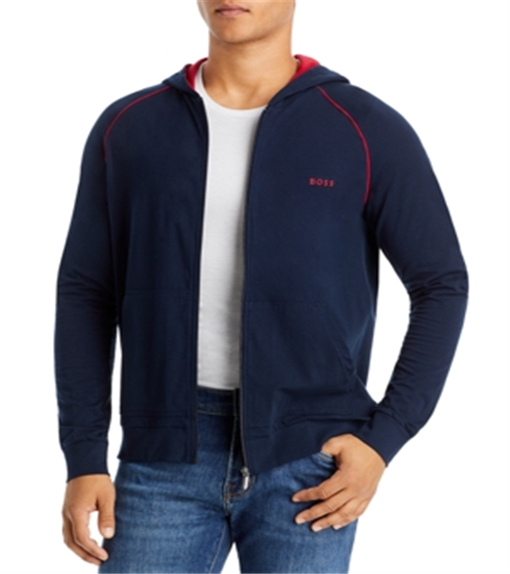 Hugo Boss Men's Mix And Match Cotton Blend Track Jacket Blue Size Large