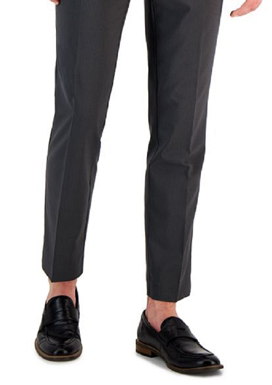 Perry Ellis Men's Slim Fit Flat Front Pants Gray Size 38X29