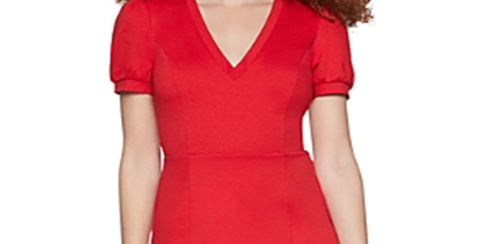 BCBGeneration Women's Solid a Line Dress Red Size XX-Small