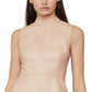 BCBGMAXAZRIA Women's Faux Leather Mock Neck Peplum Top Pink 2 Pink Size 2