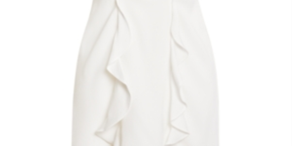 BCBGMAXAZRIA Women's Max Azria Ruffled Sleeveless V Neck Mini Dress White Size 4