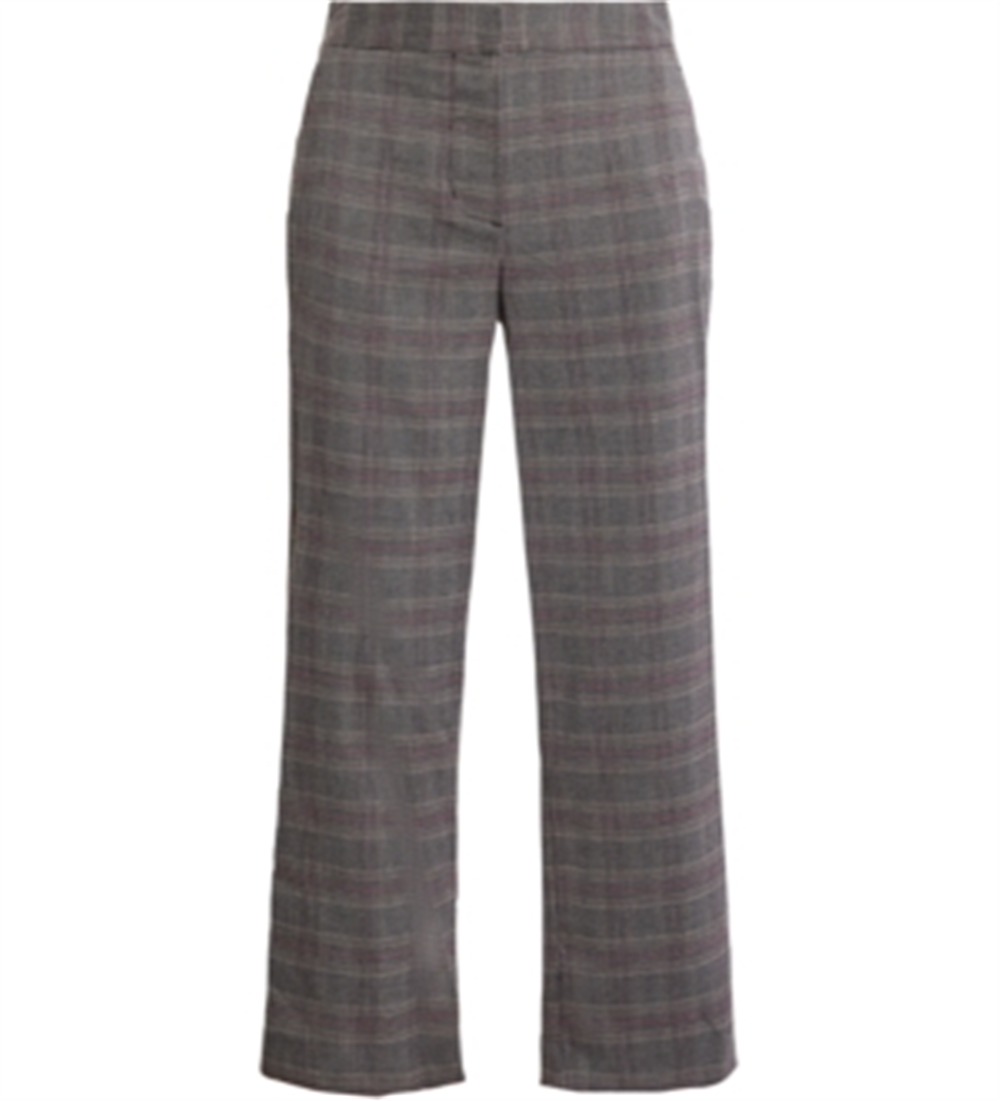 BCBGMAXAZRIA Women's Plaid Print Cropped Pants Black Size 6