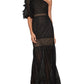 BCBGMAXAZRIA Women's One Shoulder Empire Evening Dress Black Size 8