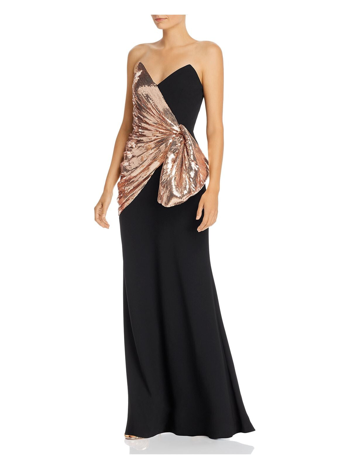 Jill Jill Stuart Women's Strapless Sequin & Crepe Bow Front Gown Pink Size 6