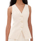 Veronica Beard Womens Avalina Vest Ecru Size 14