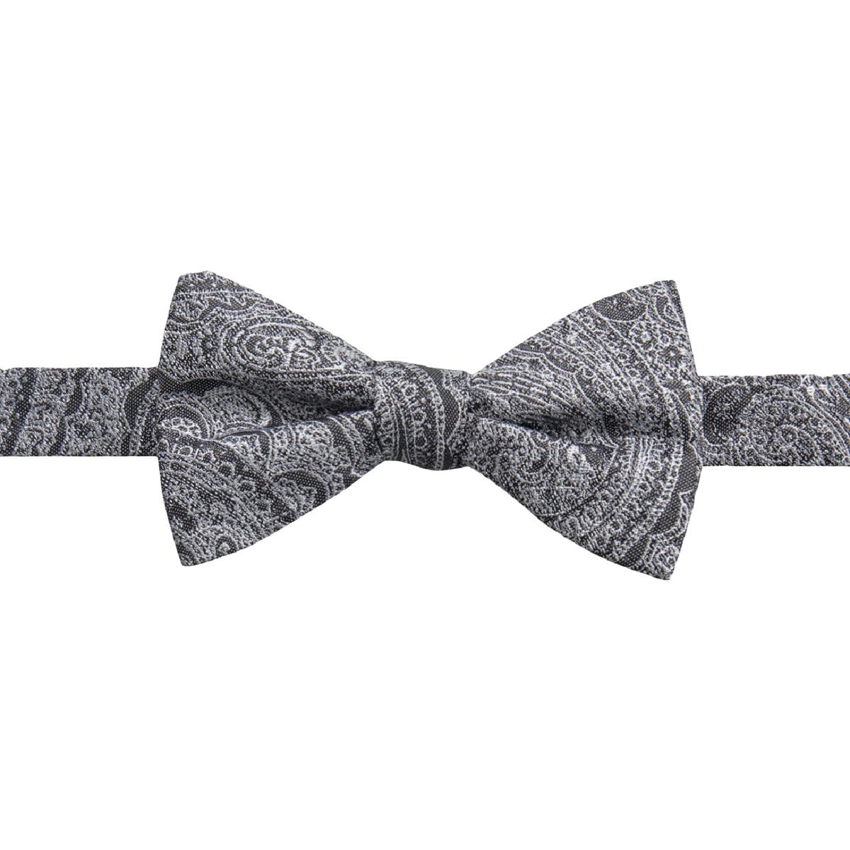 Ryan Seacrest Distinction Mens Atwood Paisley Formal Bow Tie Gray O/S