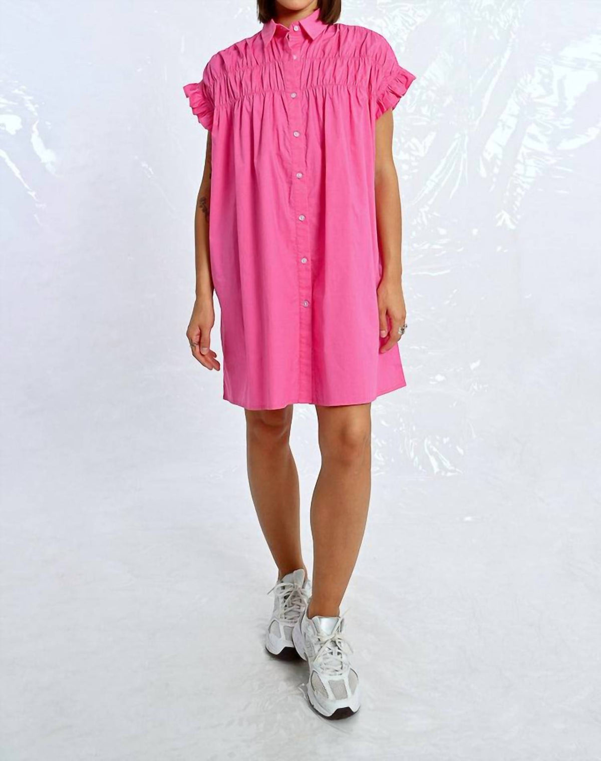 Molly Bracken - Ruffle Sleeve Shirt Dress
