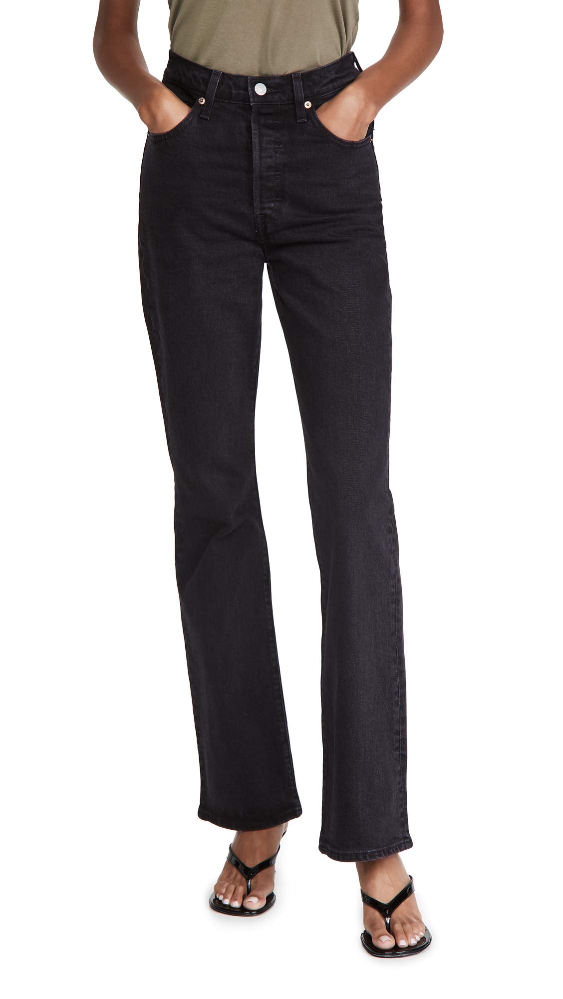 Levi's Women's Ribcage Boot Jeans, Black Bayou