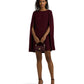 Lauren Ralph Lauren Womens Cape Georgette Cocktail Dress Pinot Noir Size 4