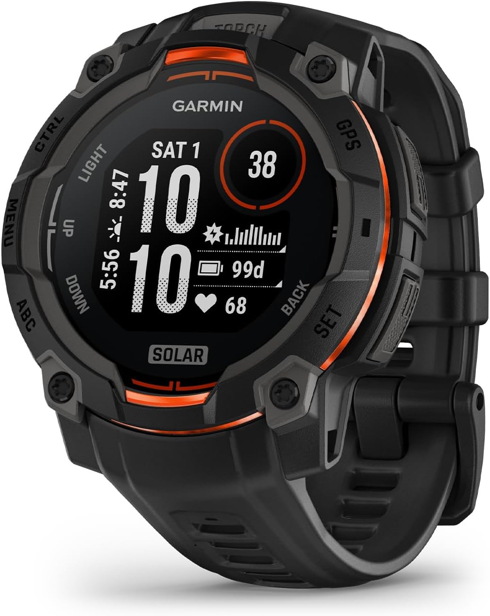 Garmin - Instinct 3 Solar GPS Smartwatch Fiber-reinforced Polymer