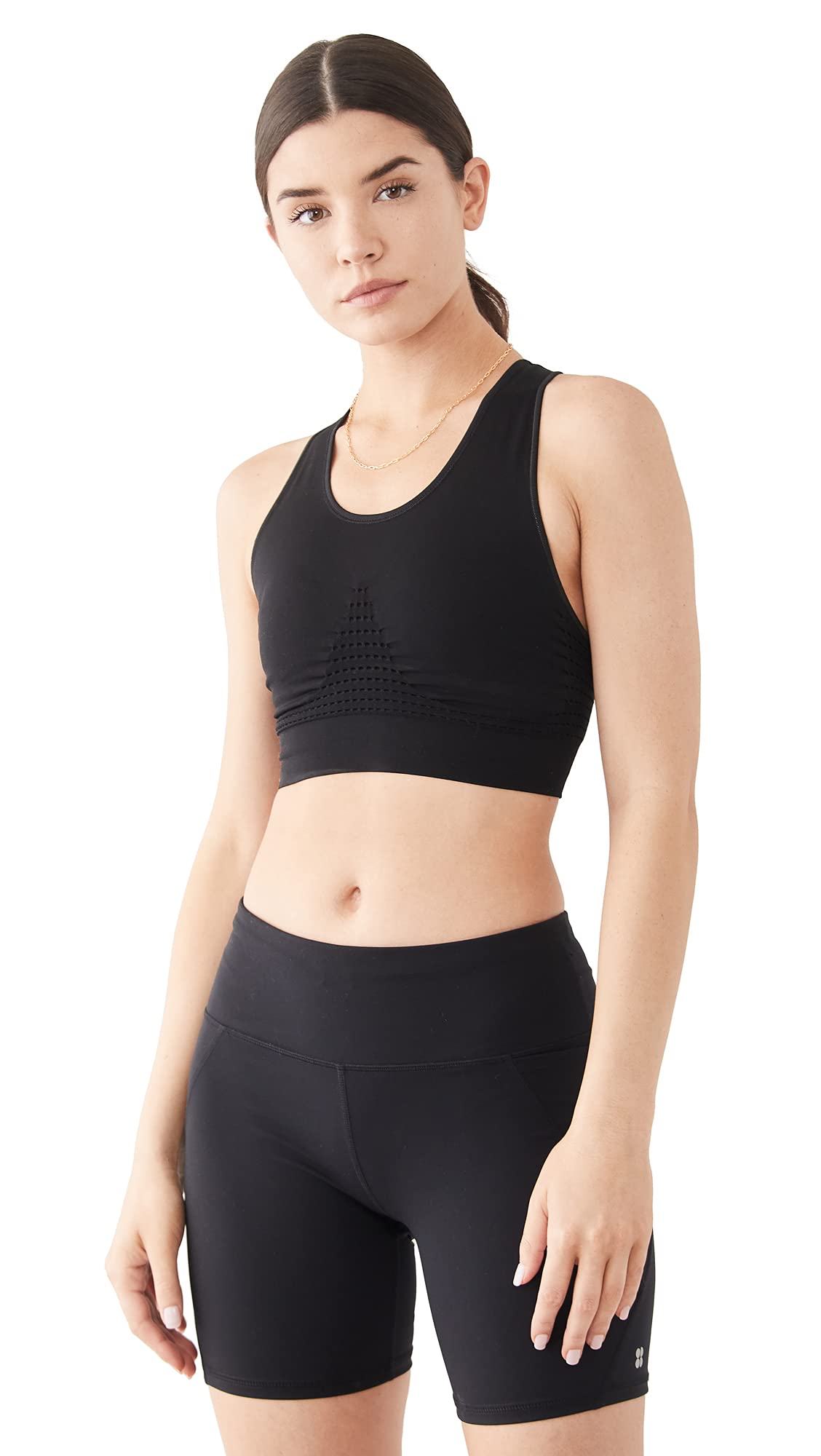 Sweaty Betty Women's Stamina Racer Back Workout Sports Bra Black