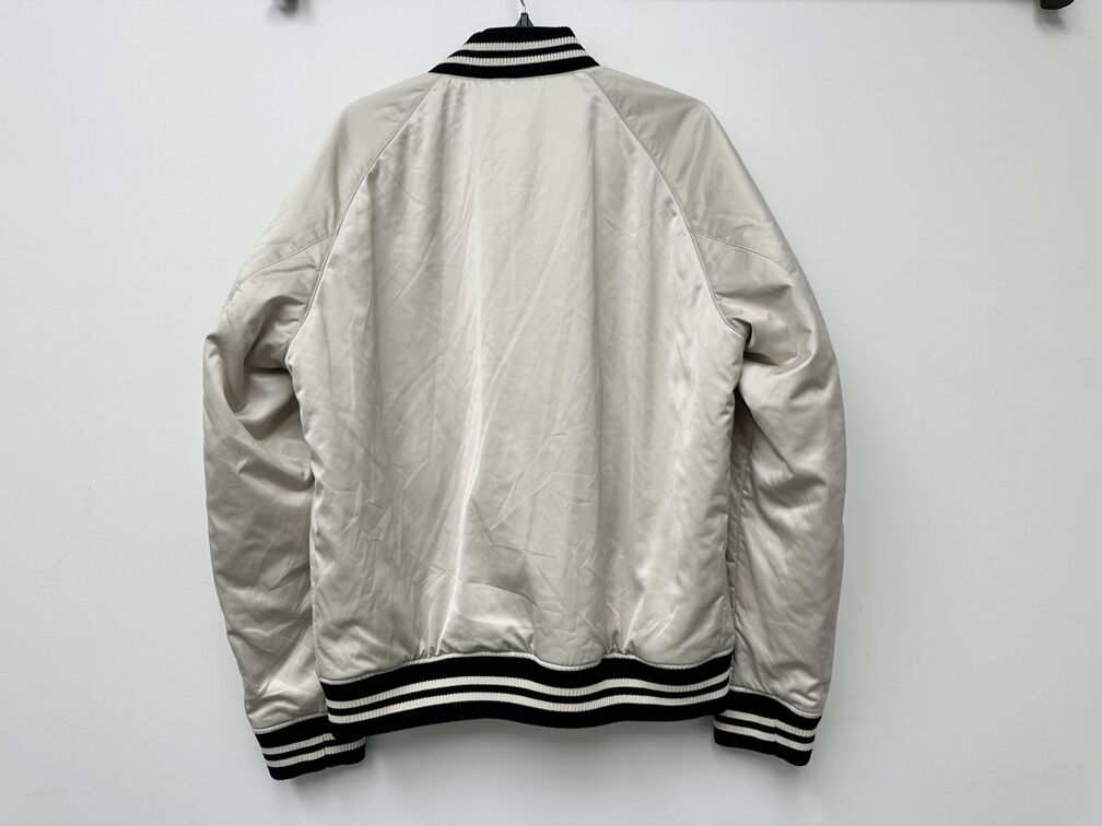 Boss Crospa Men's Embroidered Logo Bomber Jacket White Size 42