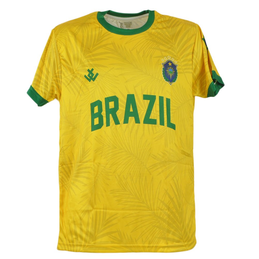 Urban Brazil Brasil Country Short Sleeve Round Neck Sublimation Soccer Jersey 2X
