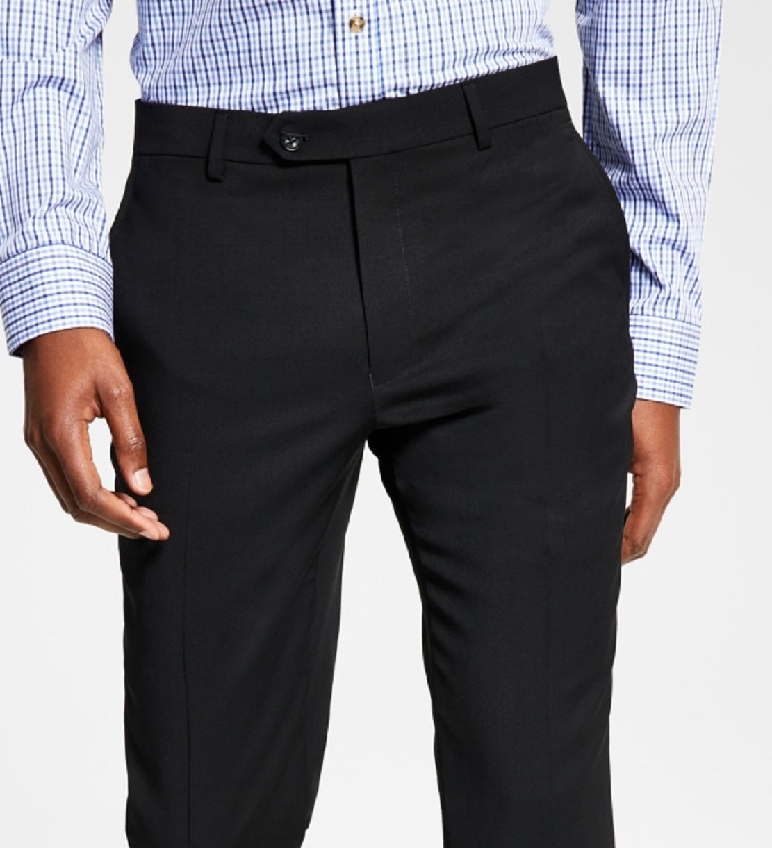 Tommy Hilfiger Men's Modern Fit Th Flex Stretch Wool Suit Separate Pants Black Size 33X32