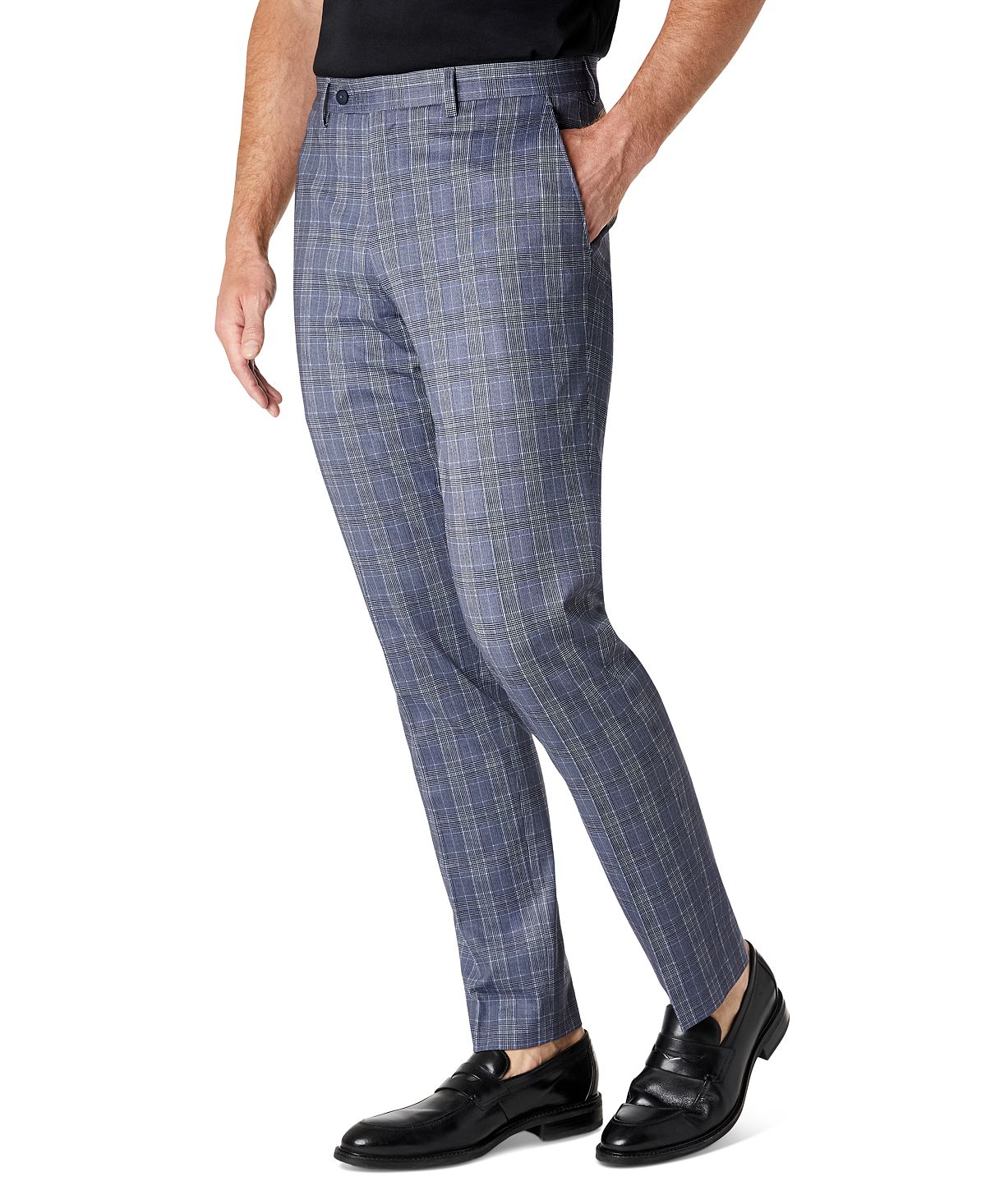 Michael Kors Men's Modern Fit Plaid Knit Suit Pants Blue Size 34X32