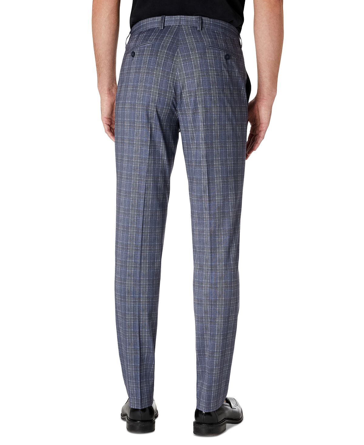 Michael Kors Men's Modern Fit Plaid Knit Suit Pants Blue Size 34X32