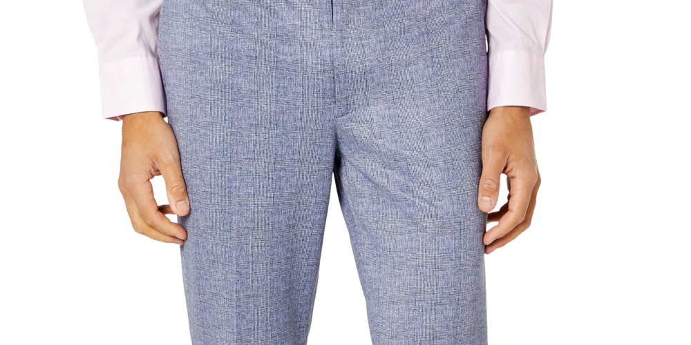 Tallia Men's Slim Fit Knit Suit Pants Blue Size30X32