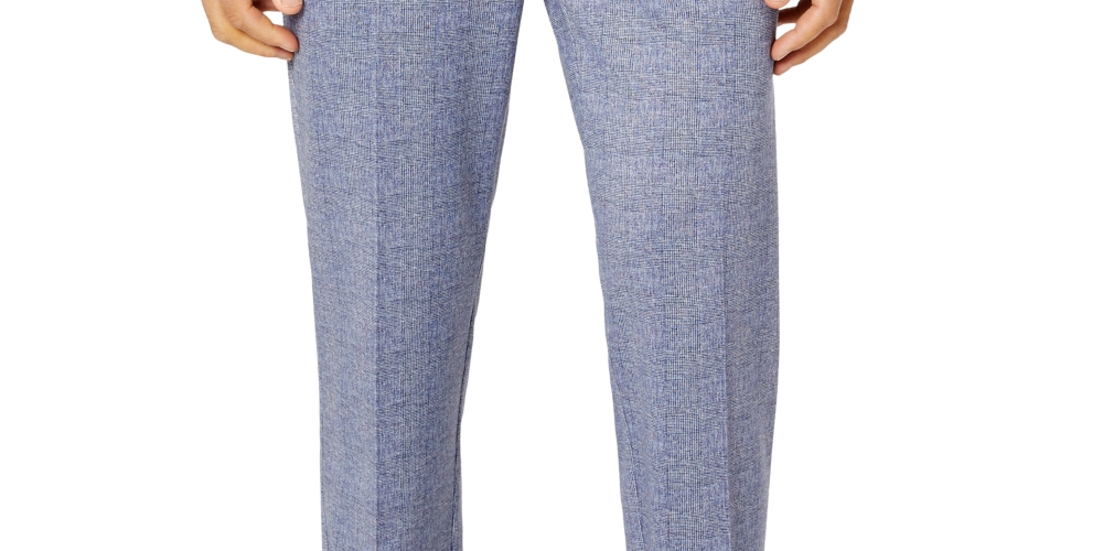 Tallia Men's Slim Fit Knit Suit Pants Blue Size30X32