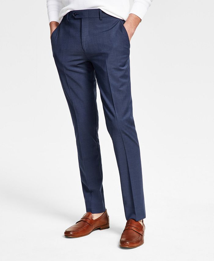 Bar III Men's Slim Fit Solid Suit Pants Blue Size 32X34