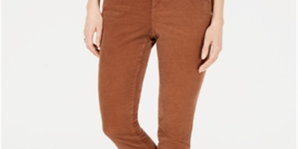Style & Co Women's Tummy Control Corduroy Pants Brown Size 4 Petite