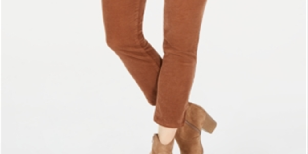 Style & Co Women's Tummy Control Corduroy Pants Brown Size 4 Petite