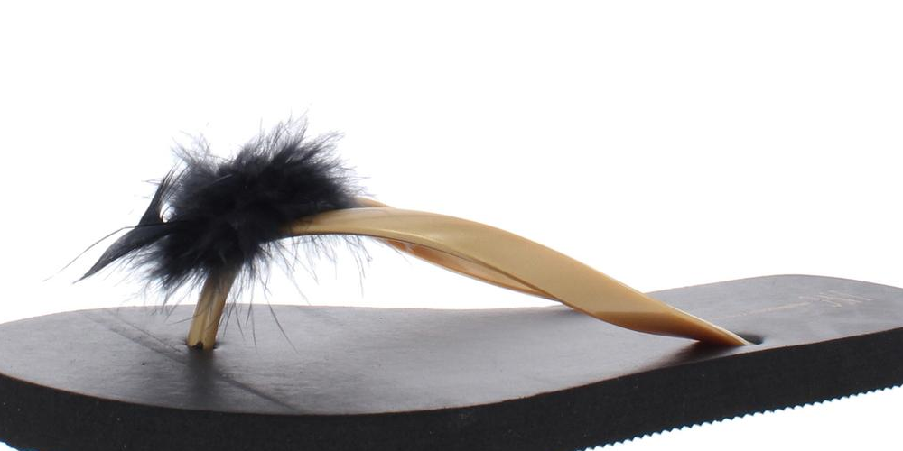 INC International Concepts Women'ss Feathere Slide Flip Flops Black Size Medium