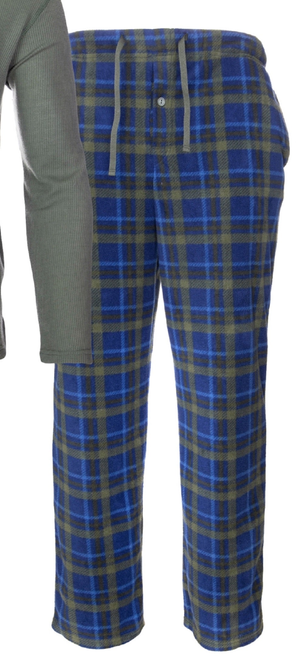 Isotoner Signature Men's Sleep Thermal Top Pant Set Blue Size Large