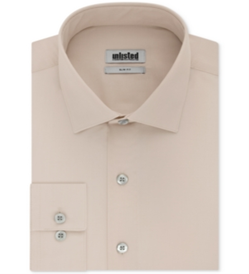 Kenneth Cole Men's Slim Fit Dress Shirt Brown Size Large