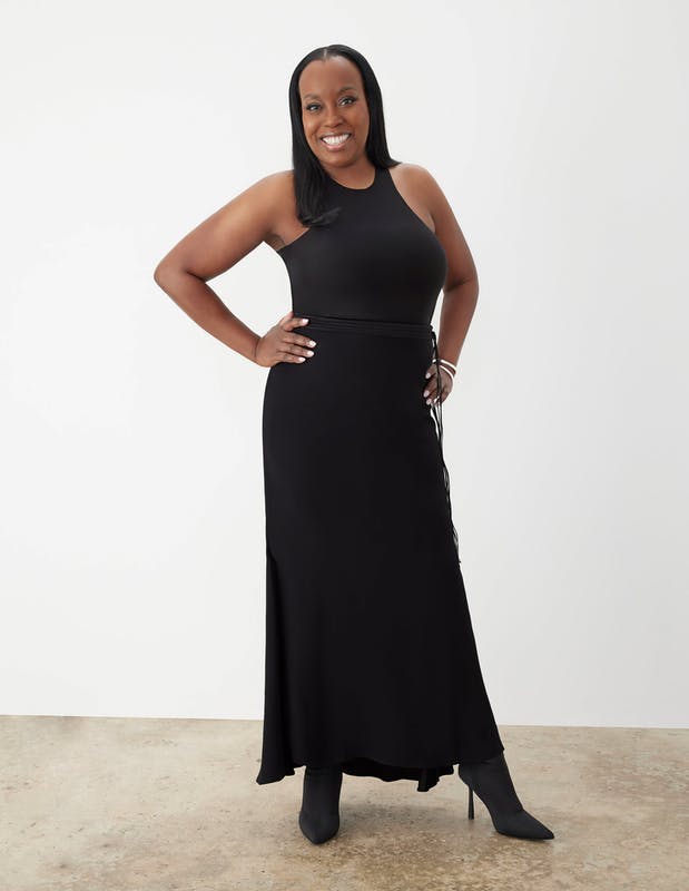 GSTQ Satin Tulip Skirt - Black - S