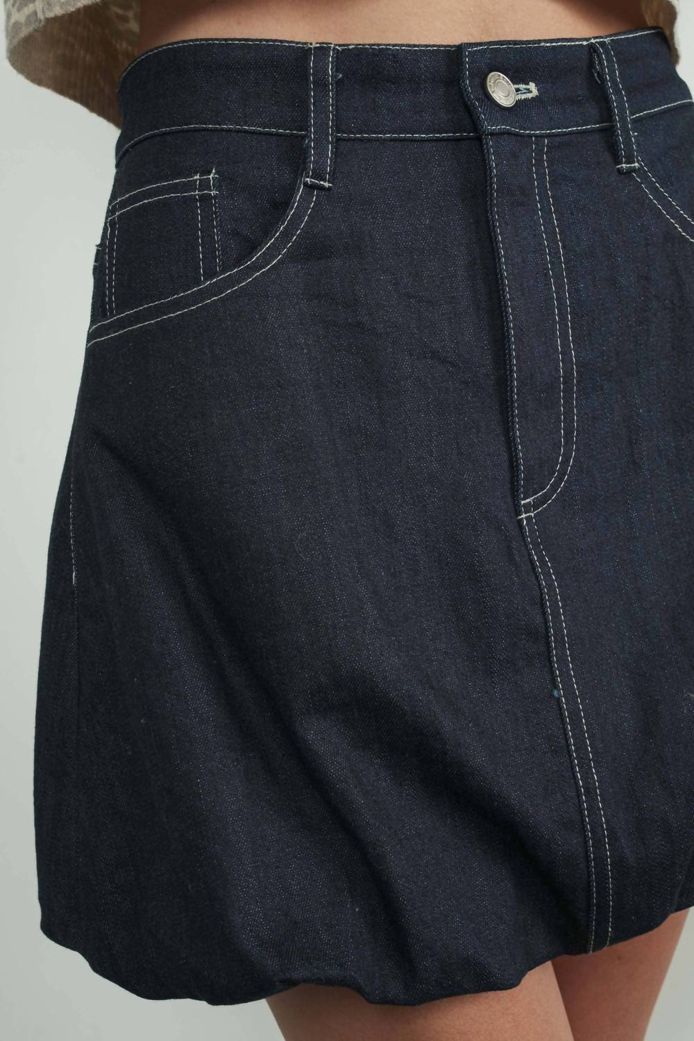 Aaron & Amber - Denim Bubble Mini Skirt