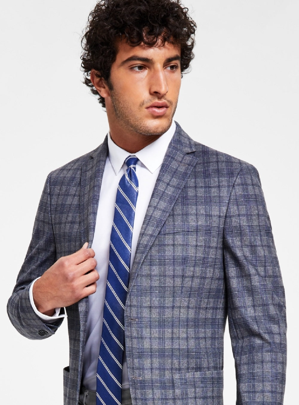Bar III Men's Slim-Fit Gray Knit Blazer Gray Size 38