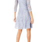 Jessica Howard Women's Sequined Lace A Line Dress Blue Size 12 Petite