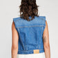 Self Contrast - Arizona Crop Slim Denim Vest