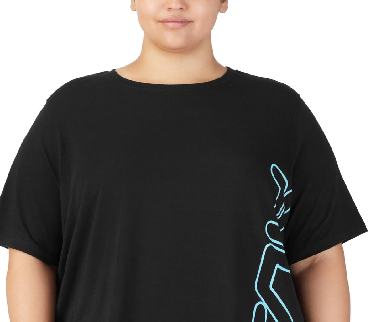 Fila Women's Crewneck T-Shirt Black Size 3X