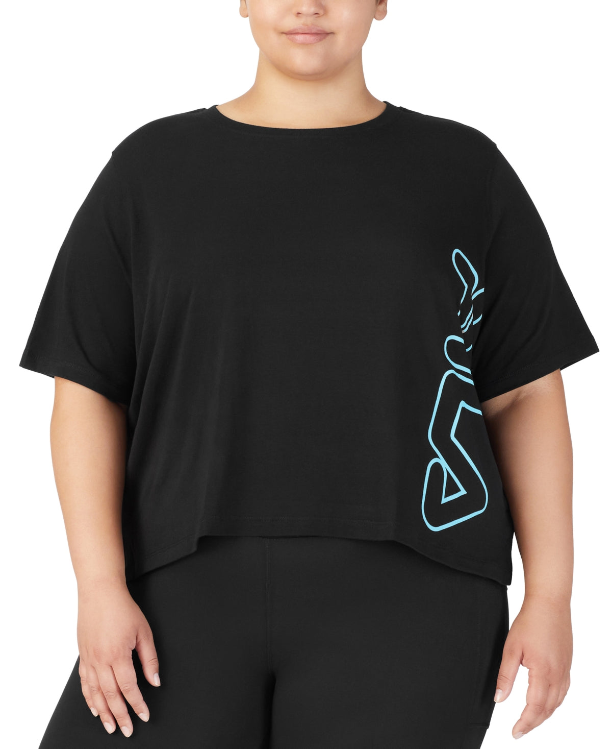 Fila Women's Crewneck T-Shirt Black Size 3X
