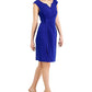 Connected Women's Cap Sleeve Side Tab Dress Blue Size 4Petite