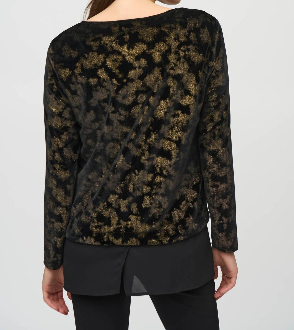 Joseph Ribkoff - Foiled Velvet Long Sleeve Top