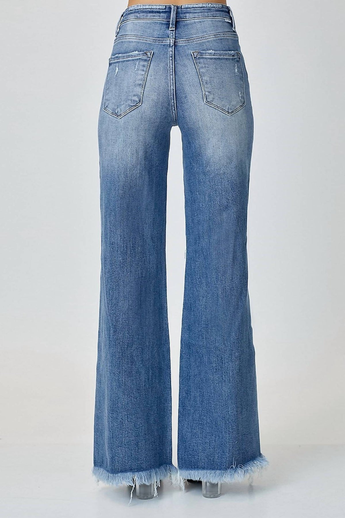 Risen - Solice Mid Rise Button Down Wide Leg Jeans