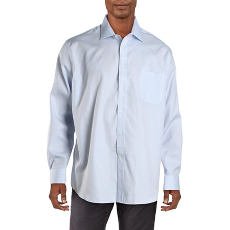Lauren Ralph Lauren Mens Check Print Cotton Button-Down Shirt Blue XL