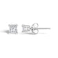 .925 Sterling Silver 1/4 Cttw Princess-Cut Diamond Solitaire Stud Earrings (H-I Color, I1-I2 Clarity)